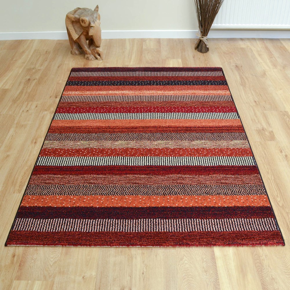 Woodstock Rugs 32743 1382 in Red and Orange